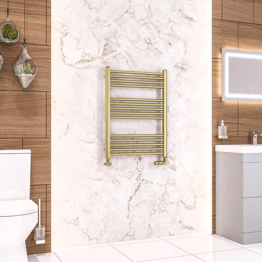 Eastbrook Ladder Rail 800 x 600 / Electric Only Eastbrook Wendover Straight Heated Towel Rail in Brushed Brass