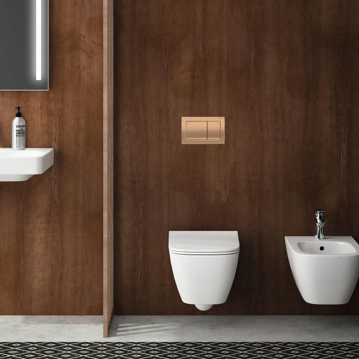 Geberit Flush Plate Geberit Alpha Flush Plate with Square Buttons