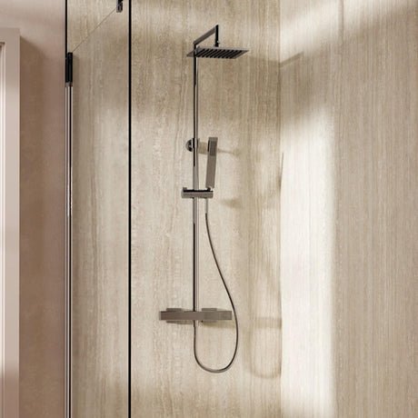 Crosswater Exposed Shower Set Crosswater Atoll Square Exposed Thermostatic Shower Set in Chrome