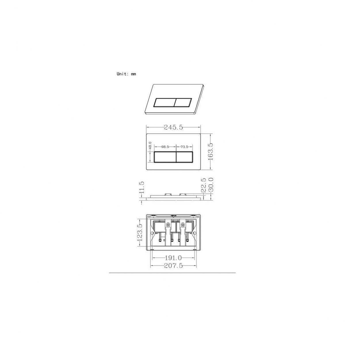 Aquarius Bathrooms Wall Hung WC Frame Aquarius Urbano 1080mm Frame and Cistern with Flush Plate