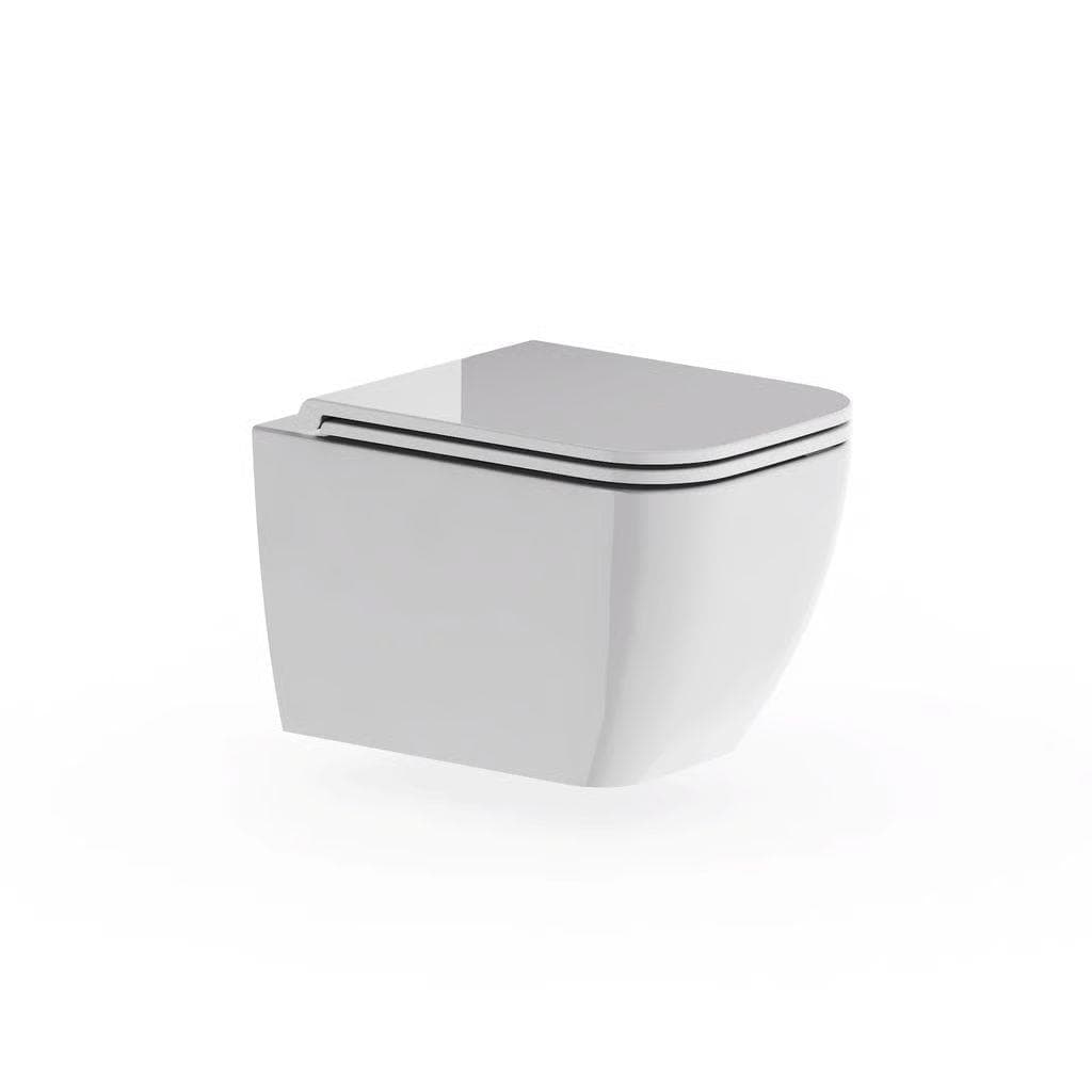 Crosswater Wall Hung Toilet Crosswater Mada Square Wall Hung Rimless Toilet with Soft Close Seat