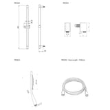 Crosswater Shower Riser Rail Crosswater MPRO Slider Rail with Shower Kit in Brushed Brass