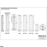 Eastbrook Panel Radiator Eastbrook Peretti Straight Vertical Aluminium Radiator in Matt White