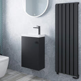 Crosswater Panel Radiator Crosswater Limit Vertical Designer Radiator in Metallic Black