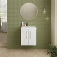 Aquarius Wall Mounted Vanity Unit Gloss White Aquarius Brisbane 500mm Wall Hung 2 Door Vanity Unit with 1 Tap Hole Mid Edge Basin