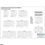 Eastbrook Panel Radiator Eastbrook Guardia Straight Horizontal Aluminium in Matt Anthracite