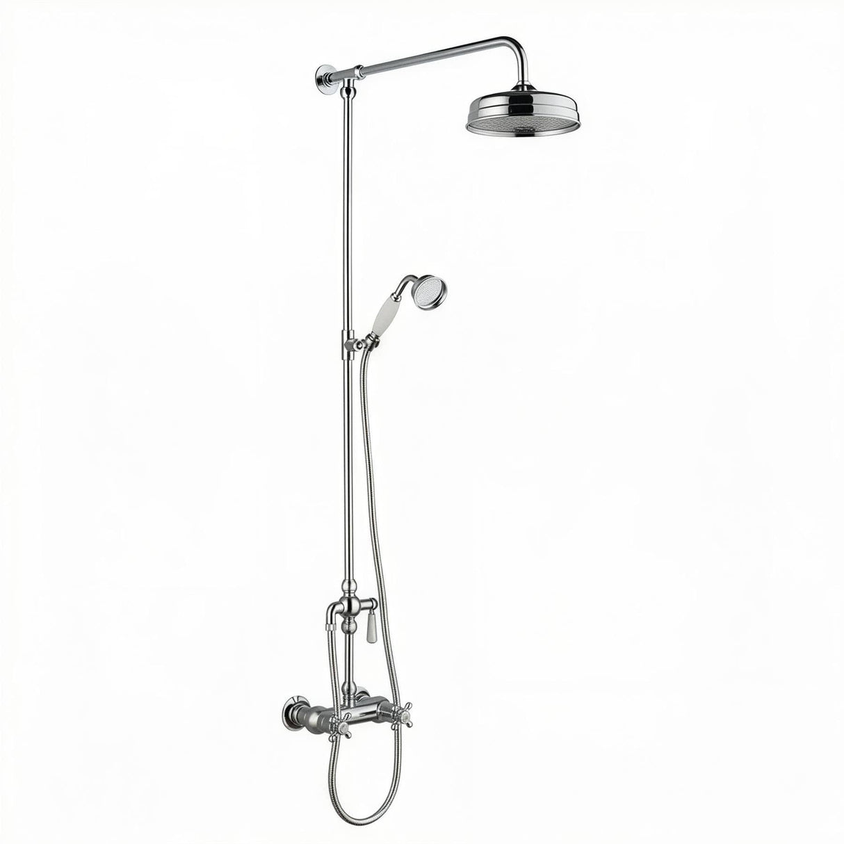 Aquarius Bathrooms Exposed Shower Set Aquarius Clarence Traditional Exposed Thermostatic Shower Set with Fixed Shower Head and Handset in Chrome
