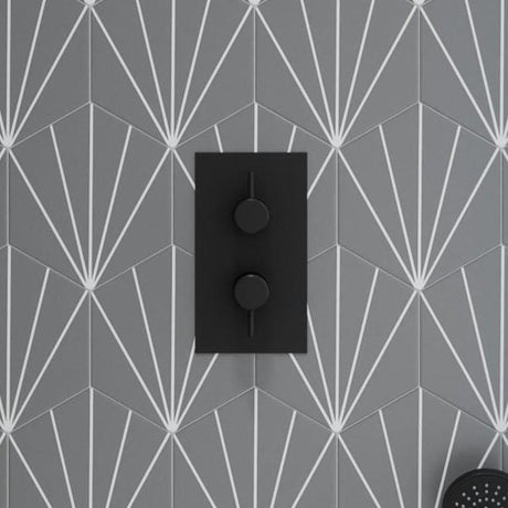 Britton Concealed Shower Valve Matt Black Britton Hoxton 2.0 2 Outlet, 2 Handle Concealed Thermostatic Shower Valve