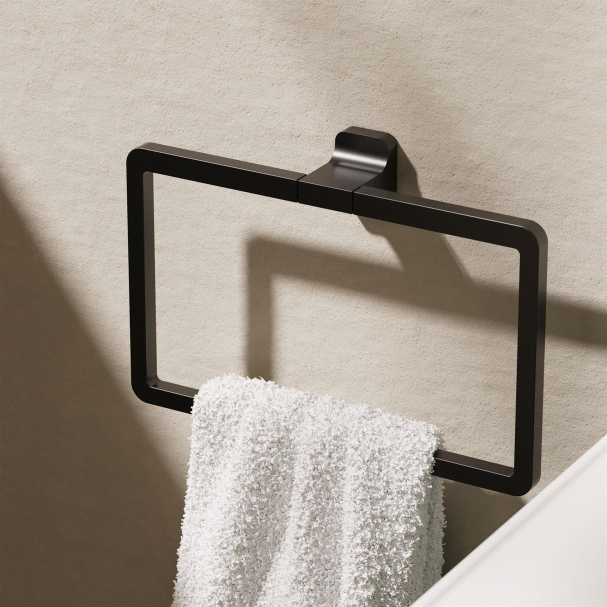 Crosswater Towel Rails and Rings Matt Black Crosswater Rotar Towel Ring