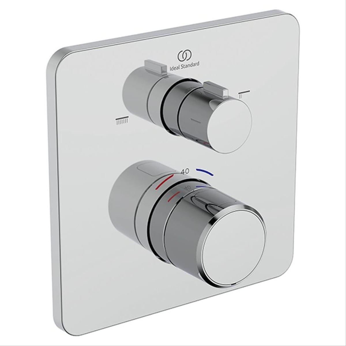 Ideal Standard Concealed Shower Valve Chrome Ideal Standard Ceratherm C25 2 Outlet Square Concealed Valve Trim-set