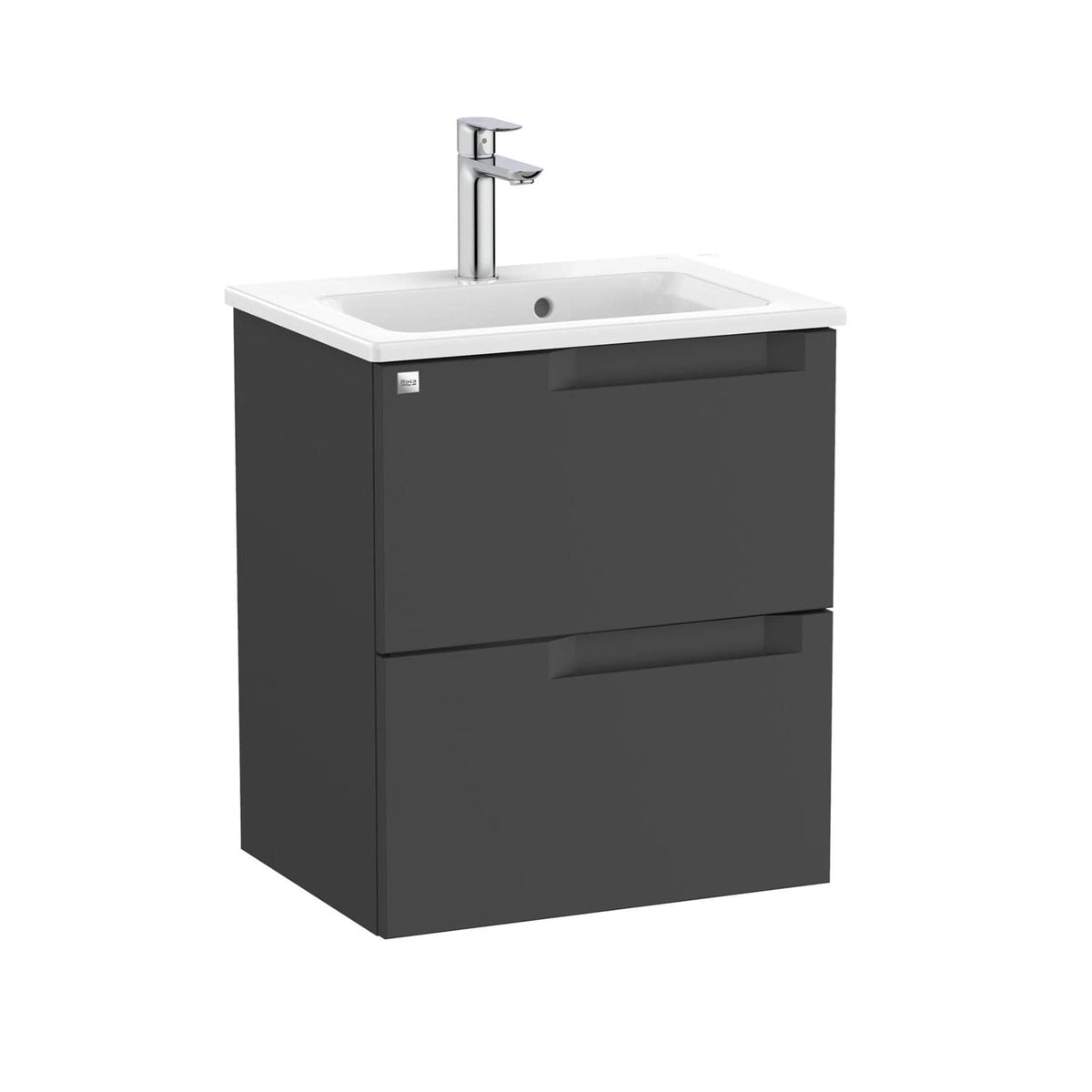 Roca Aleyda Compact 500mm Wall Mounted Two Drawer Vanity Unit with Basin
