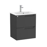 Roca Aleyda Compact 500mm Wall Mounted Two Drawer Vanity Unit with Basin