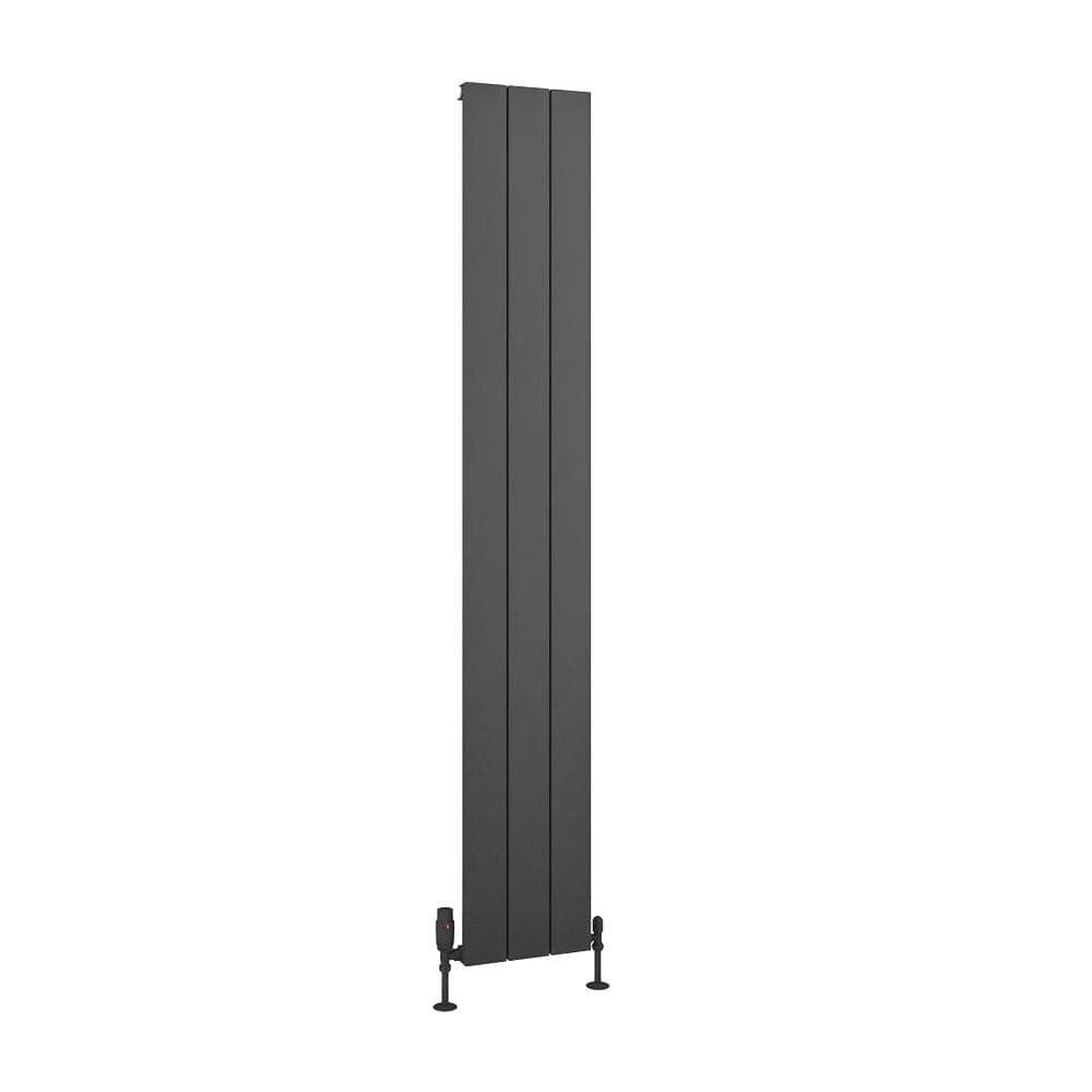 Eastbrook Panel Radiator Eastbrook Charlton Vertical Aluminium Designer Radiator in Matt Anthracite