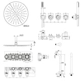 UK Bathroom Store Concealed Shower Set Crosswater Module Shower Set 8 - 2 Outlet with Pencil Handset and Overhead Shower