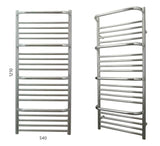 JIS Designer Towel Radiator Polished Chrome / Central Heating JIS Sussex Findon Vertical Stainless Steel Designer Heated Towel Rail