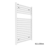 Tissino Ladder Rails 812 x 500 / Central Heating Tissino Hugo2 Designer Towel Radiator in Mount Blanc