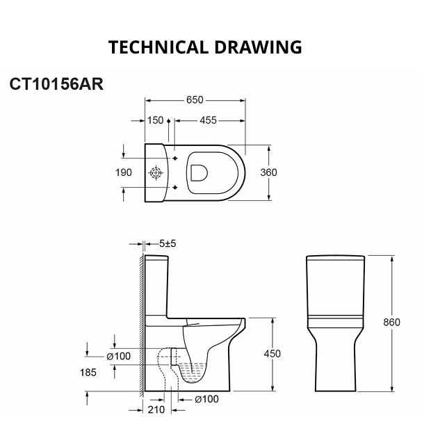 Imex Close Coupled Toilet Imex Alma Close Coupled Comfort Height Rimless Toilet with Soft Close Seat