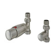 Eastbrook Radiator Valve Brushed Nickel Eastbrook Darlington Straight Thermostatic Radiator Valve with Lockshield (Pair)