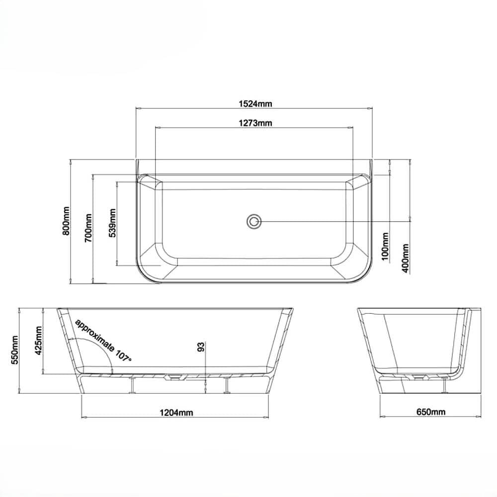Crosswater Back To Wall Freestanding Bath Crosswater Artist Freestanding Double Ended Back to Wall Bath