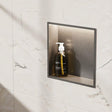 Crosswater Shower Niche Brushed Nickel Crosswater Square Shower Niche with LED - 305 x 305 x 80mm for Stud Walls