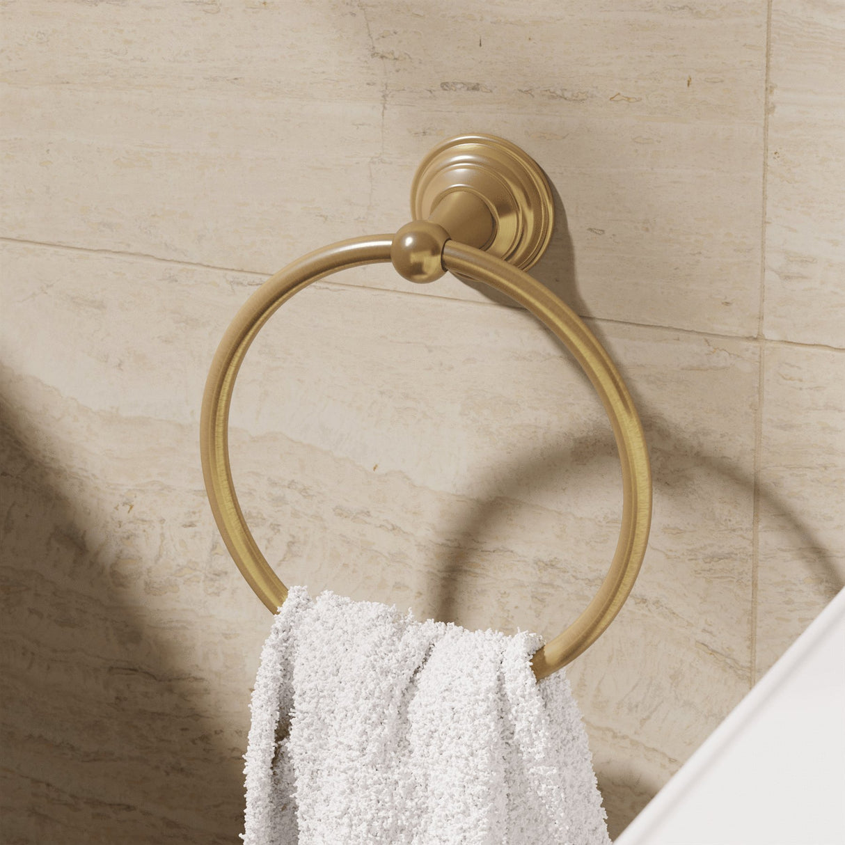 Crosswater Towel Rails and Rings Brushed Brass Crosswater Belgravia Towel Ring