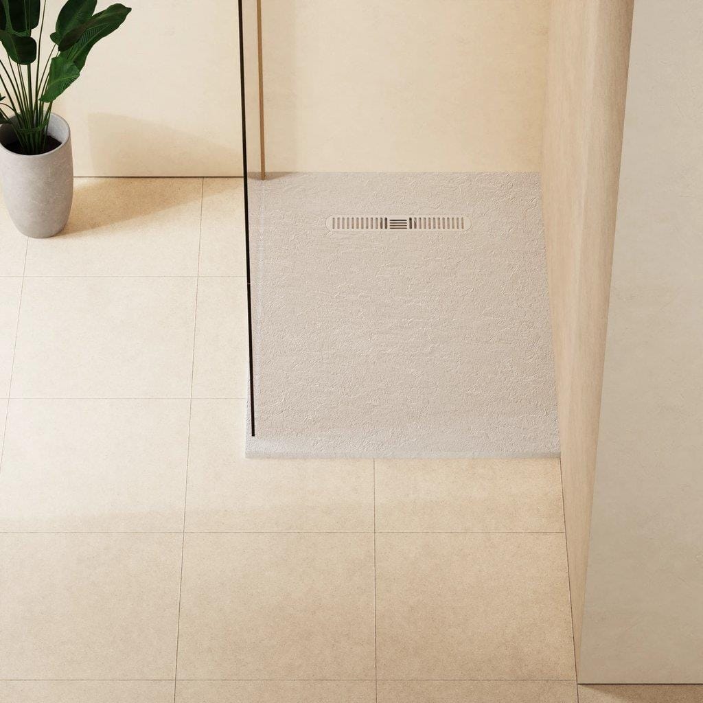 Crosswater Rectangle Shower Tray Matt White / 800 x 1100 Crosswater Vito Textured Rectangle Shower Tray with Waste