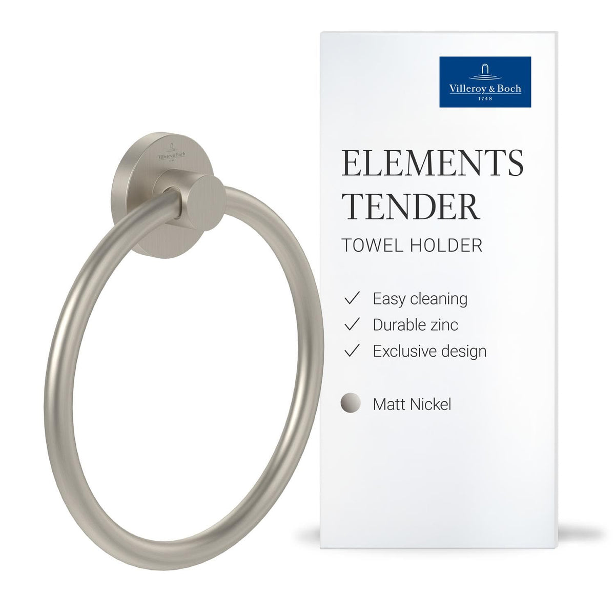 Villeroy & Boch Towel Rails and Rings Villeroy & Boch Elements - Tender Towel Ring