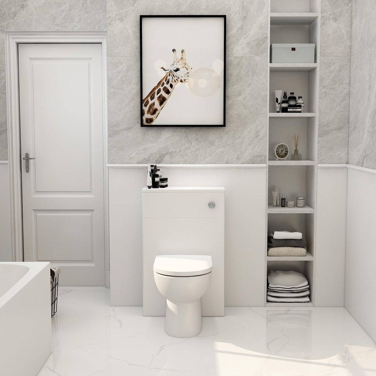 Aquarius WC Back To Wall Unit Matt White Imex Croma WC Unit - 550mm Wide