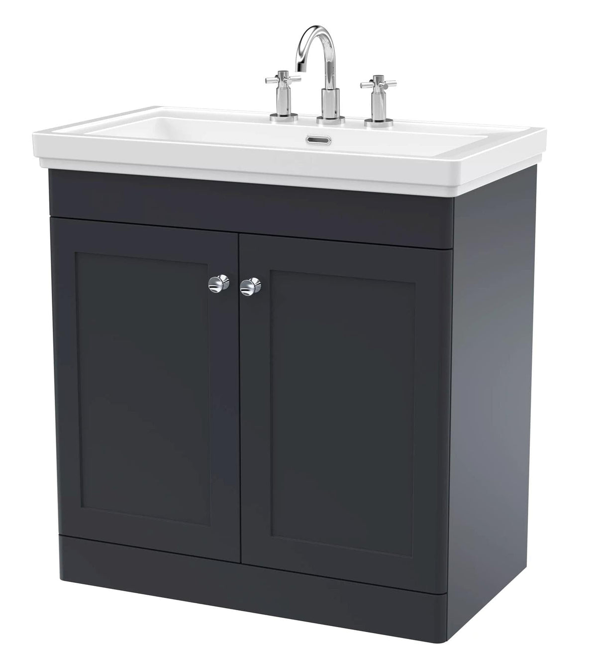 Aquarius Bathrooms Floor Standing Vanity Unit Aquarius Leighton 800mm Floor Standing Two Door Vanity Unit with Basin