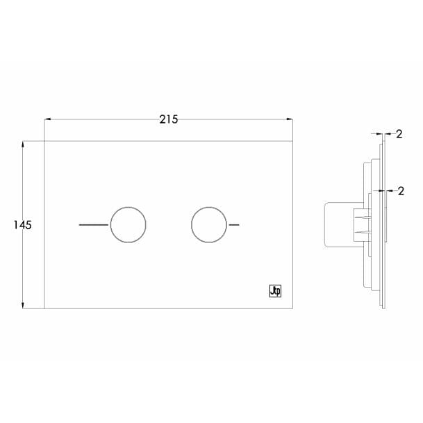 JTP Flush Plate JTP Grosvenor Metal Pneumatic Flush Plate