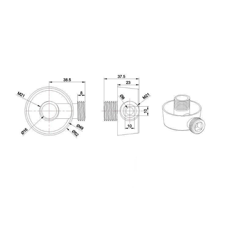 Crosswater Shower Elbow Crosswater Standard Wall Outlet in Chrome