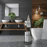 Smedbo Toilet Roll Holder Black Smedbo Beslagsboden Curve Freestanding Toilet Roll Holder and Spare Toilet Roll Holder