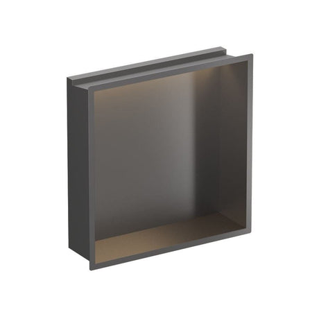 Crosswater Shower Niche Slate Crosswater Square Shower Niche with LED - 305 x 305 x 80mm for Stud Walls