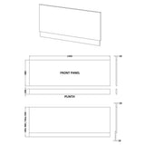 Aquarius Bathrooms Bath Panel Aquarius Halite Waterproof Front Bath Panel in Matt Grey