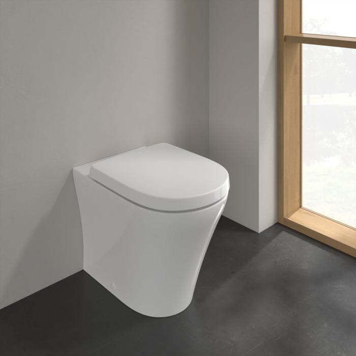 Villeroy & Boch Back to Wall Toilet Villeroy & Boch O.novo Back to Wall Rimless Toilet with Soft Close Seat
