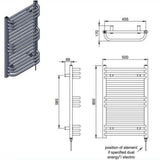 Vogue Designer Towel Radiator Vogue Tempo Straight Designer Towel Radiator in Chrome