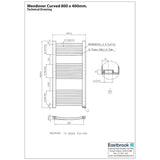 Eastbrook Wendover Curved Vertical Heated Towel Rail in Chrome