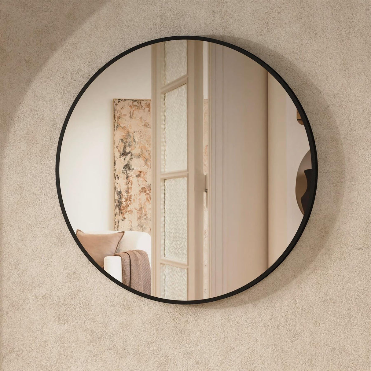 Crosswater Standard Mirror 700mm / Matt Black Crosswater Infinity Round Framed Mirror