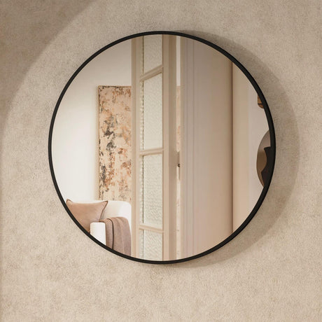 Crosswater Standard Mirror 700mm / Matt Black Crosswater Infinity Round Framed Mirror