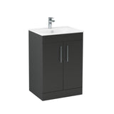 Imex Croma Floor Standing Double Door 600mm Vanity Unit with 1 Tap Hole Basin