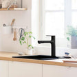 Hansgrohe Kitchen Tap Matt Black Hansgrohe Zesis M33 Single Lever Kitchen Mixer Tap 160 with Pull-Out Spray