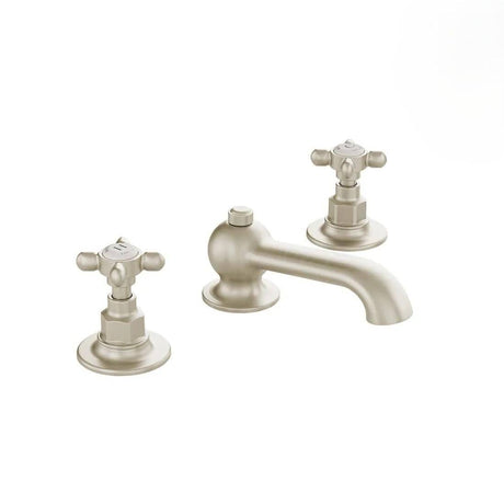 Vado 3 Tap Hole Basin Set Brushed Nickel Booth & Co. Axbridge Crosshead  3 Hole Basin Mixer Tap with Pop-Up Waste