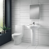 Aquarius Bathrooms Pedestal Basin Aquarius Metric/Vista/Origin 560mm 1 Tap Hole Basin with Full Pedestal