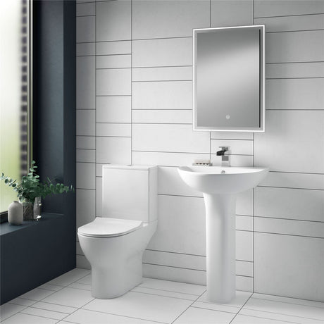 Aquarius Bathrooms Pedestal Basin Aquarius Metric/Vista/Origin 560mm 1 Tap Hole Basin with Full Pedestal