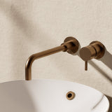 Crosswater Wall Mounted Basin Tap Brushed Bronze Crosswater Mpro 2 Hole Wall Mounted Basin Mixer Tap