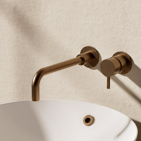 Crosswater Wall Mounted Basin Tap Brushed Bronze Crosswater Mpro 2 Hole Wall Mounted Basin Mixer Tap