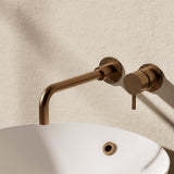Crosswater Wall Mounted Basin Tap Brushed Bronze Crosswater Mpro 2 Hole Wall Mounted Basin Mixer Tap
