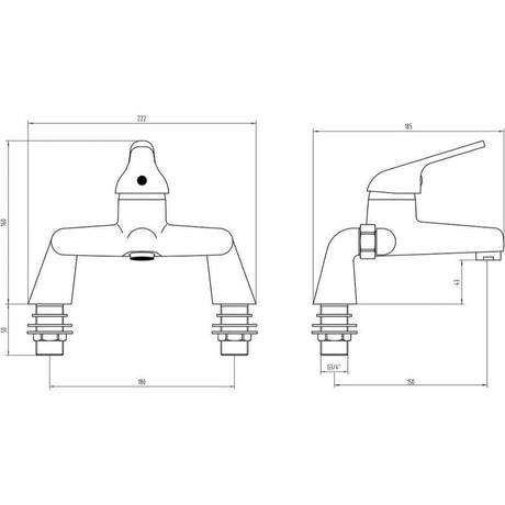 Aquarius Bathrooms Bath Mixer Aquarius QualEco Bath Filler Tap in Chrome