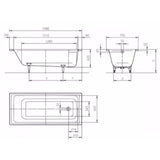 Kaldewei Single Ended Bath 1700 x 750mm / 2 Kaldewei Puro Single Ended Steel Bath with Leg Set