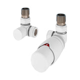 Eastbrook Radiator Valve Matt White Eastbrook Darlington Corner Thermostatic Radiator Valve with Lockshield (Pair)